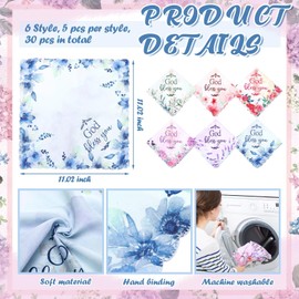 HunnmingRe 30 Pcs God Bless You Handkerchief for Women Christian Gifts Bulk Inspirational Religious Bible Verse Handkerchief Church Gift