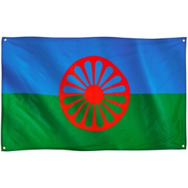 Runesol Gypsy Flag, 91x152cm, 3ft x 5ft, 4 Grommets, Eyelet In Every Corner, Gypsy Romani, Roma, Premium Flags, Inside, Outside, Vivid Colours