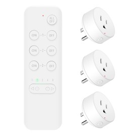 Wireless Remote Control Electrical Outlet Switch, NineLeaf Remote Control Outlet Wireless Light Switch, Remote Control Outlet Plug for Lamp and Household Appliance 15A/1500W, 500FT (1Remotes+3Plugs)