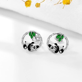 Shusukue Animal Stud Earrings 925 Sterling Silver Fox/Turtle/Dog/Cat/Axolotl/Panda/Stingray Earrings Animal Lovers Jewelry Gifts for Women, Base, Created Zircon