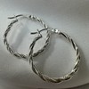 Sterling Silver Twisted Creole Hoop Earrings