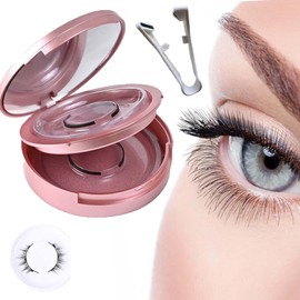 Qsrsjcq Dalarey Magnetic Lashes with Applicator Magnetic Eyelashes Natural Look Clear Band Wispy Reusable Magnetic Eyelashes No Glue Needed Magnetic Lashes Without Eyeliner False Eyelashes (Simple)