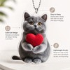 Cute Cat Car Pendant for Rearview Mirror Decor – 2D