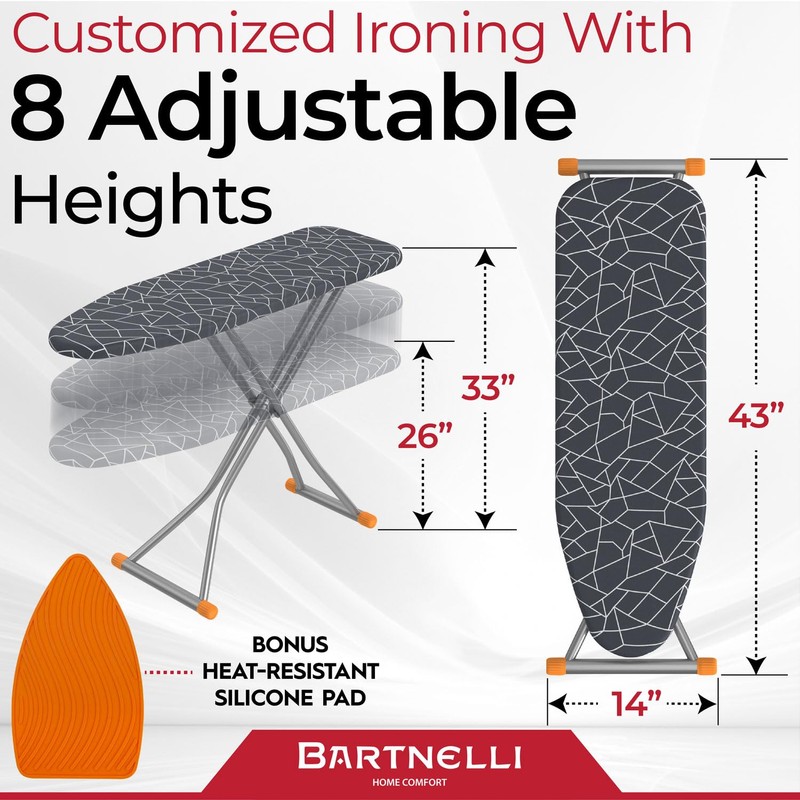 Bartnelli Ironing Board | Space-Saving and Ultimate Iron Board Experience