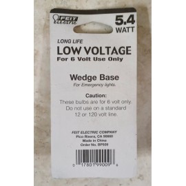Feit 6 Volt 5.4 Watt Wedge Base Long Life Exit Sign Light Bulb