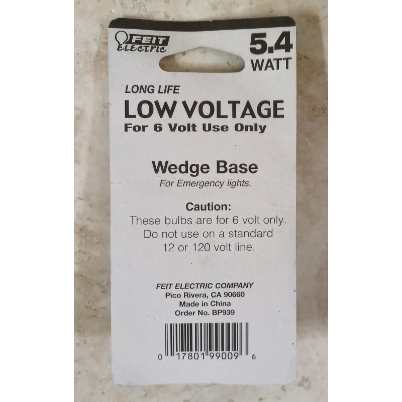 Feit 6 Volt 5.4 Watt Wedge Base Long Life Exit
