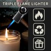 WEQTETJU Portable Flint Lighter, Metal Small Torch Lighter, Refillable Jet