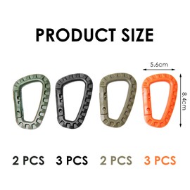 CYNOSURETECH 10 Pieces Plastic Carabiners, D-Shaped Carabiners, Portable Carabiners, Backpack Hanging Buckles, Suitable For Mountaineering, Camping, Water Bottle, Backpack Hanging Buckles