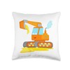 Happy Excavator Shovels Sand on Construction Site Boys Throw Pillow