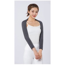 AdLife Shoulder Warming Shoulder Supporter, Shoulder Warmer, Fluffy, Shoulder Warming Goods, Cold Protection, Prevents Cold Shoulders, Peaceful Sleep, For Both Shoulders, Cold Retention, Long Sleeve, Thin, Lightweight, For Women (Dark Gray)