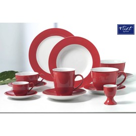 Ritzenhoff & Breker Doppio Jumbotasse, Jumbo Obere, Milchkaffee Obertasse, Ober Tasse, Geschirr, Porzellan, Rot, 350 ml, 515558, 1 Stück
