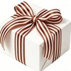 Striped Wired Ribbon 1" x 20 Yards Brown White Gift