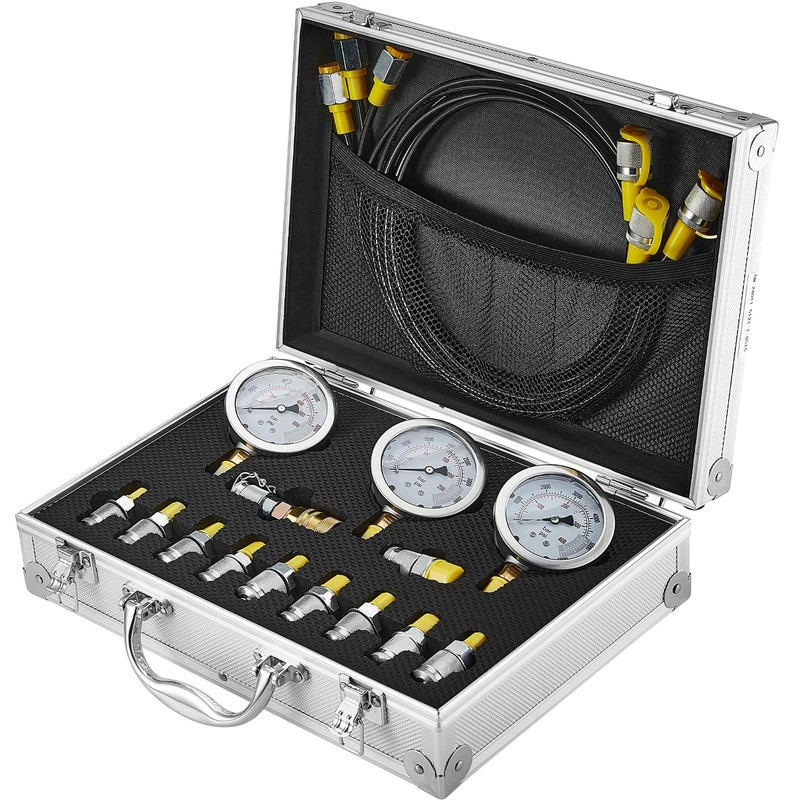 Hydraulic Pressure Test Kit, 250/400/600bar, 3 Gauges 11 Test Couplings