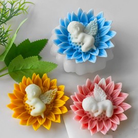 Baby Rose Flower Succulent Candle Mold - Baby Style - Resin Casting Silicone Molds for Home Decor & Candle Making Wave Spiral Mold