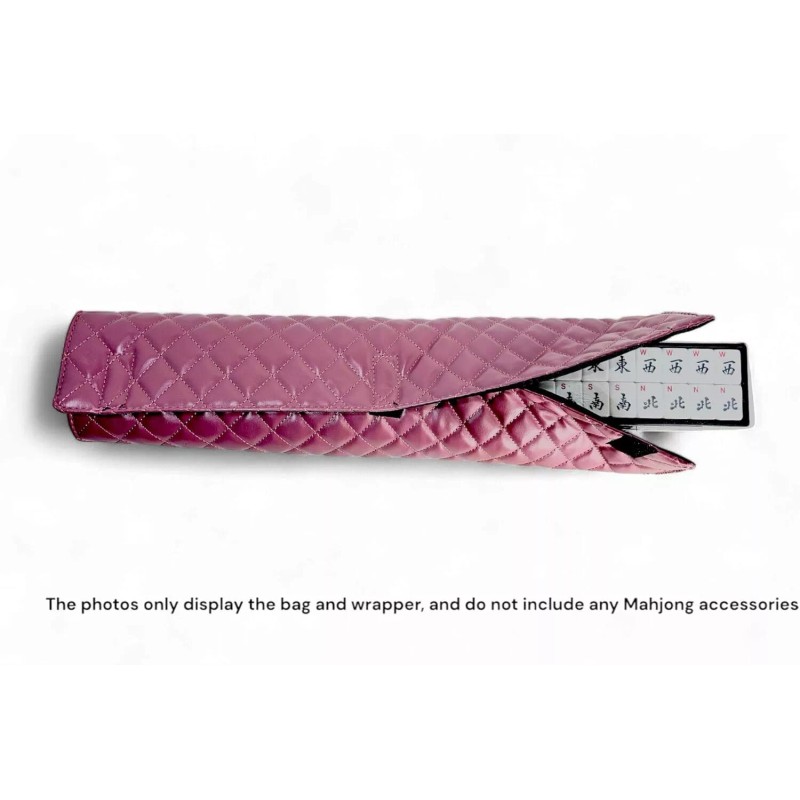 C&H Solutions “Purple Pink”Quilted PU Leather Mahjong Carry Bag with