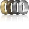 ThunderFit Mens Silicone Rings Wedding Bands Classic & Middle Line