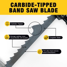 Dark Stone 136-1/2” Carbide-Tipped Resaw Band Saw Blade, 1.378” Wide x 2 TPI – Heavy-Duty Hardwood Resawing, Long-Life Carbide Teeth, Fits 18” Band Saws & High-Performance Resaw Machines, DS23429