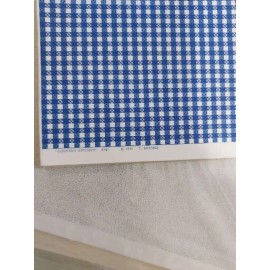 Unbranded Hermes Dollhouse Miniature Wallpaper Blue Checkered With Heart Flowers 1:12