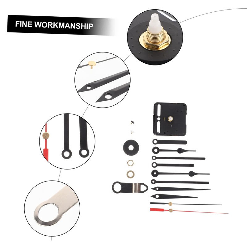 WHAMVOX 1 Set Silent Clock Movement with Classic Metal Hands