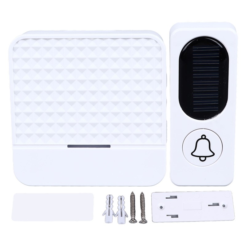 Wireless Doorbell White Self Power 20 to 80dB Adjustable Volume