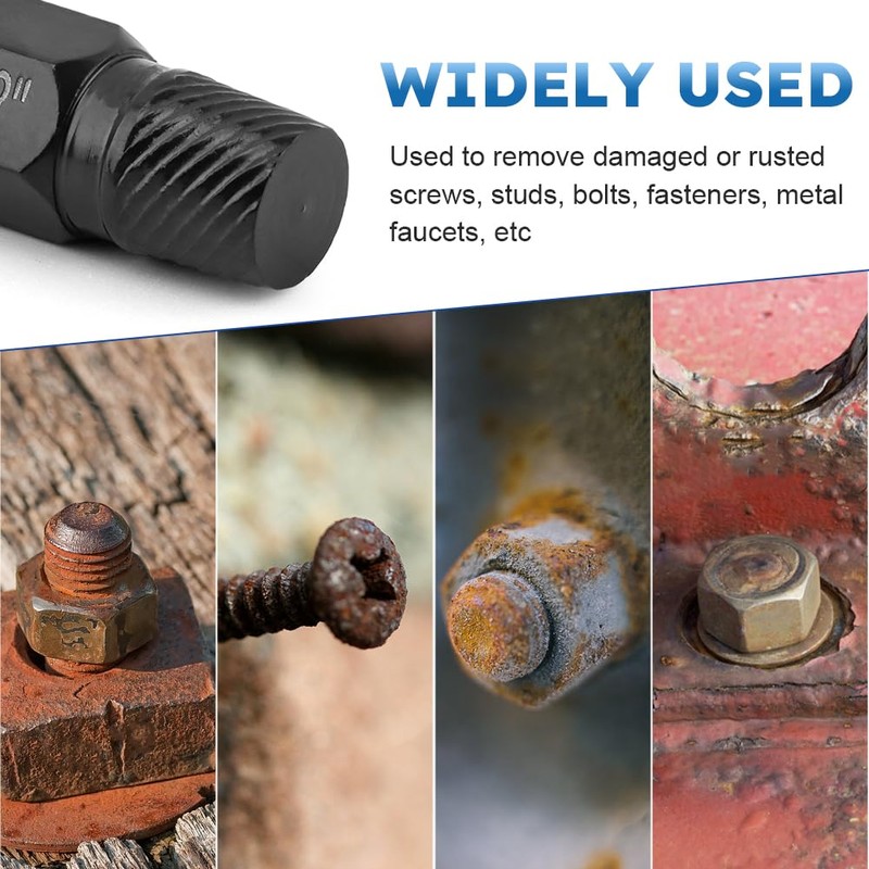 10Pcs Screw Extractor Set, Easy Out Bolt Extractor Kit, Single-Head