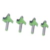 4 Pcs Roundover Router Bit 8mm Shank 5/8in 3/4in 7/8in