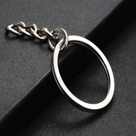 YHYZ Keychain Ring Set, Splits Key Ring Hoops (Flat Round with Chain + Jump Rings, for DIY Craft Tassels Resin Art Jewellery Making