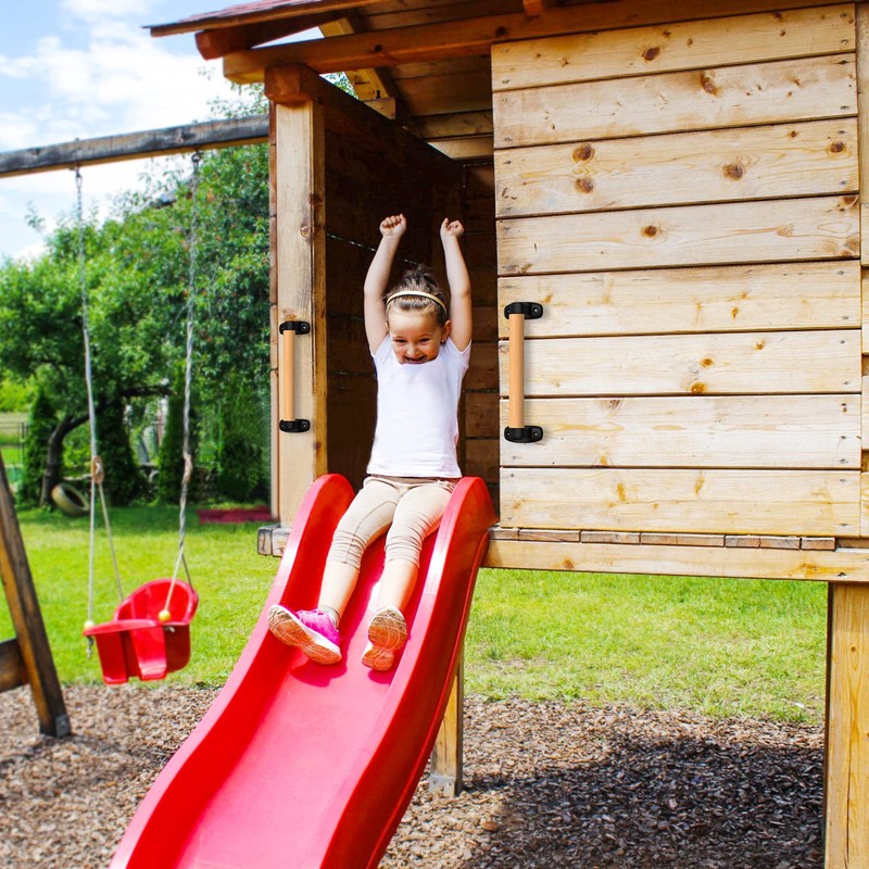 SELEWARE 12 inch Playground Safety Handle Wood Kids Playground Grab