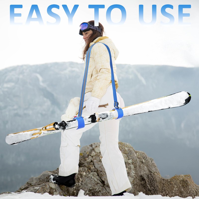 2pcs Ski Carrier Strap, Ski Fastener Sling Strap Sk Pole