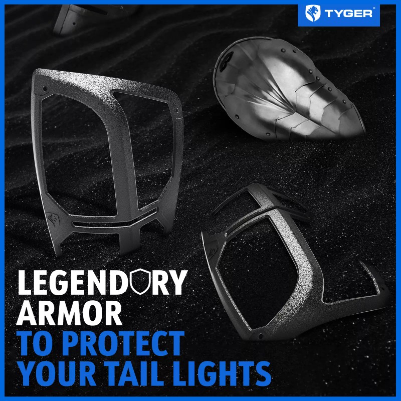 Tyger 2PC Black Tail Light Guards Fit 2016-2023 Toyota Tacoma