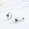 Suiknsn Moss Agate Hoop Earrings for Women 925 Sterling Silver