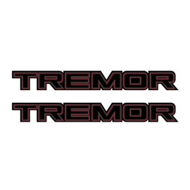 Generic Tremor Decals Package Red Accent Truck Bed Side F150 F250, Black/Red