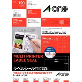 A-One 31663 Label Seal, Corrected Type, 10 Sides, 12 Sheets