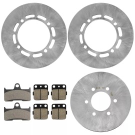 Caltric Front Rear Brake Disc Rotor w/Brake Pad for Yamaha Grizzly 660 YFM660F 2003-2008