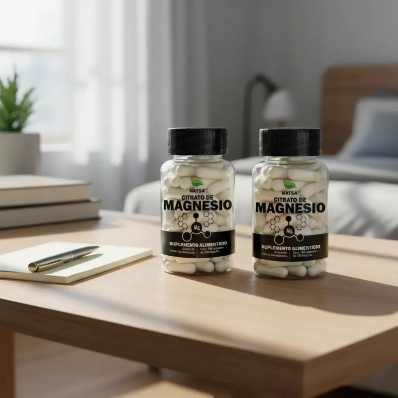 Citrato Magnesio Frascos 100 Cápsulas Duerme Despierta Energía Alta Absorción