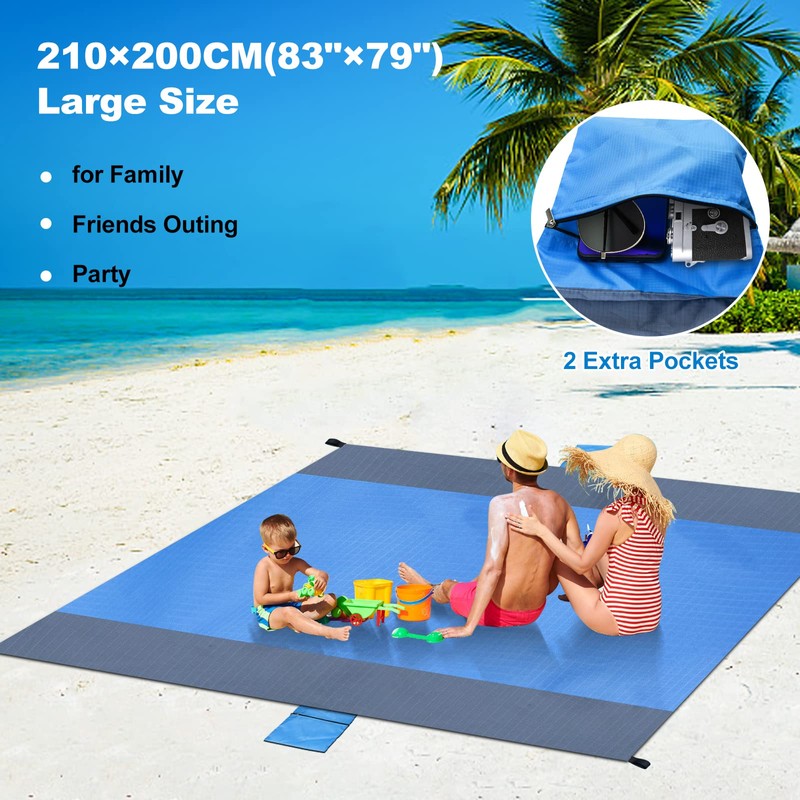 Beach Blanket Beach Mat - Sandproof Large Blanket 210 *