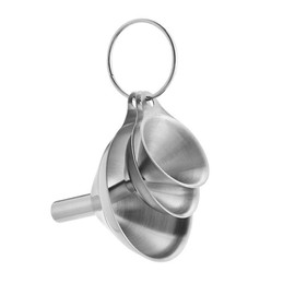 DACUAN Metal Funnels, 3 PCS Stainless Steel Mini Kitchen Funnel Set, Durable Metal Filling Funnels for Transferring Liquid, Dry Ingredients, Cosmetic Lotion, Fluid, Spices, Powder