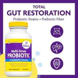 InnovixLabs Multi Strain Probiotics for Women & Men - Probiotic Supplement - 50 Billion CFU - Gut Health, Immune Support, Digestion, Lactobacillus Aci