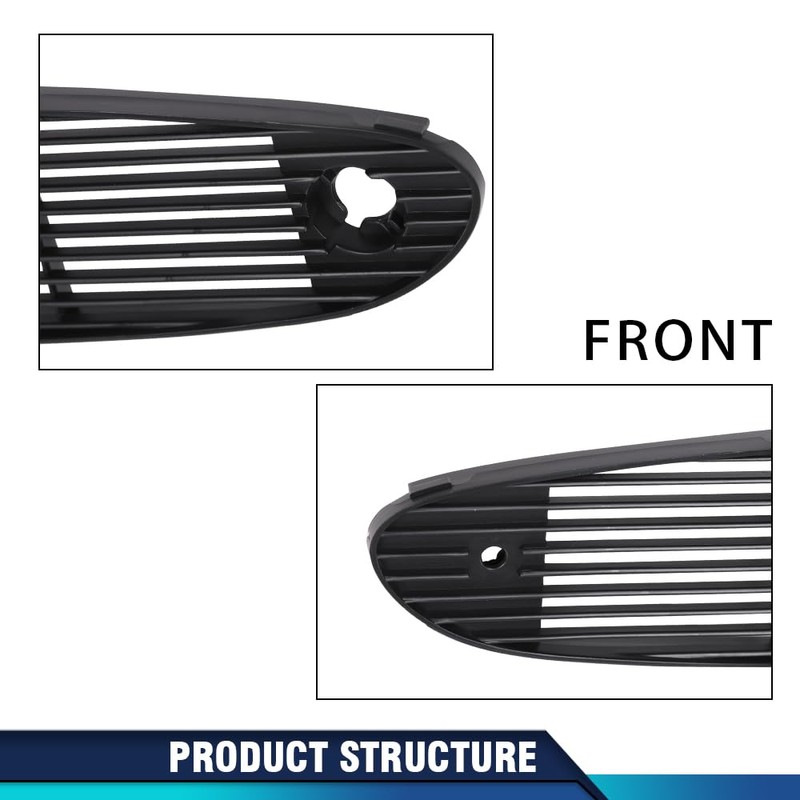 PIT66 Front Black Upper Defrost Grill Grille Vent Compatible with