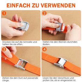 Lashing Straps Short 50 cm Pack of 15 Lashing Straps with Ratchet, Small Tie Down Straps with Clamping Lock, Adjustable Mounting Strap for Furniture, Sack Trucks, Camping, Motorcycle, Luggage, Maximum