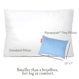 Microfiber Pipsqueak Pillow - Small, Mini - 11 x 7 in - Tiny Pillow for Travel, Cars, Airplanes, Camping, Dogs, Toddlers, Kids, Lumbar, Knees and Neck - Ages 2 Yrs and Up