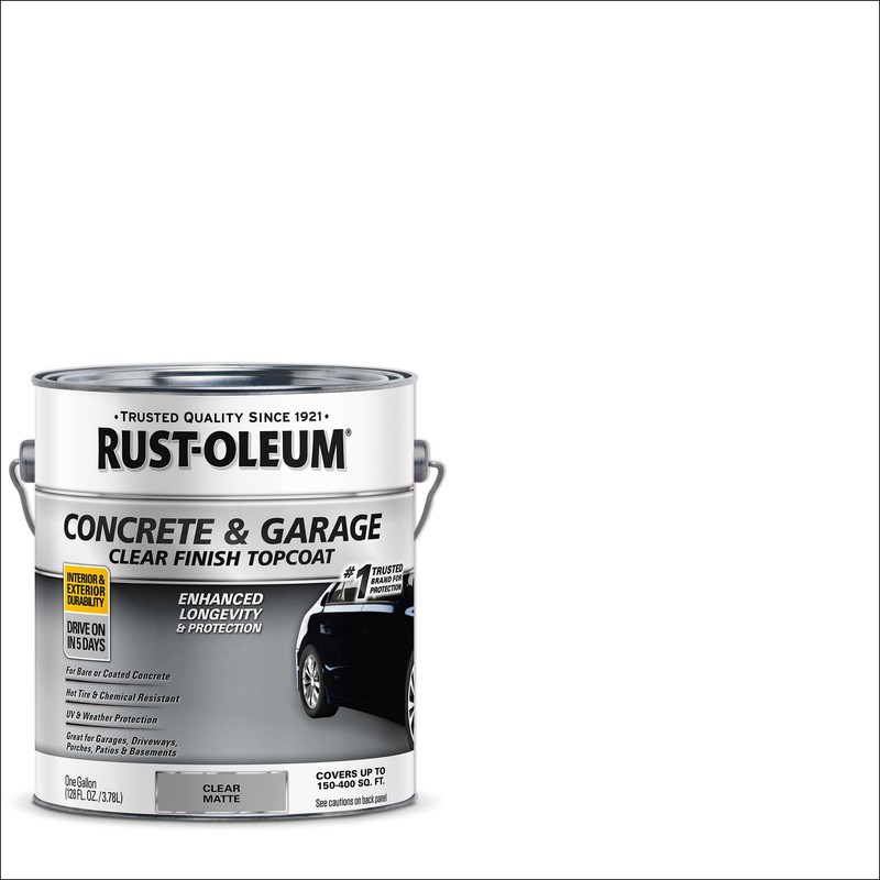 Rust-Oleum 380895 Concrete & Garage Clear Finish Topcoat, Gallon, Matte