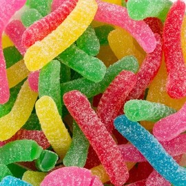 Oh! Nuts Assorted Sour Gummy Worms: Resealable 1 lb Bulk Bag | Rainbow | Gummy | Candies | All Occasion | Birthday Parties Bulk Candy | Kids | Adults | Bite Size | Assortment Flavors of Cherry, Apple, Watermelon, Raspberry and Tangerine.