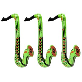 Zugar Land Colorful 22" Saxophone Inflates (3 Colors) Inflatable Musical Instrument for Pretent Play Concert Jazz Photo Shoot Booth Birthday Party DJ (3 Green)