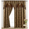 V Luxury Jacquard Curtain Panel with Attached Waterfall Valance, 54