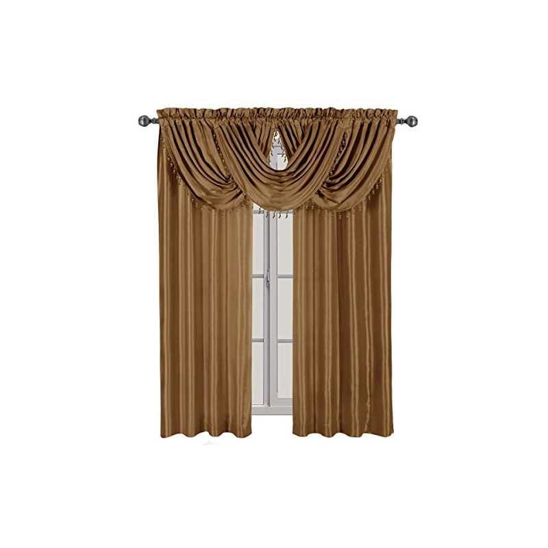 sheetsnthings Soho Rod Pocket 5pc Window Treatment Set, 2-Panels (63-Inch