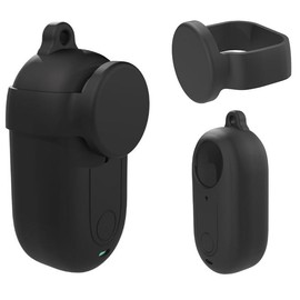 Coyktonty 2in1 Silicone Case + Lens Cover for Insta360 GO 3, Silicone Protective Case (Black)