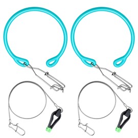 JolliLudo 4 Pcs Fishing Downrigger Line Release Weight Snubber with Cannonball Snap, Release Snap Weights Clips Grip with Heavy 18" Monofilament Leader for Inshore Fishing Kite Trolling
