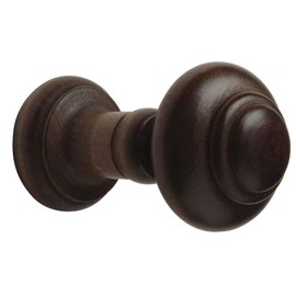 Pair of Wooden Curtain Stem Holdbacks Walnut