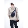 Leather Sling Bag Men Chest Shoulder Backpack Crossbody Bag with